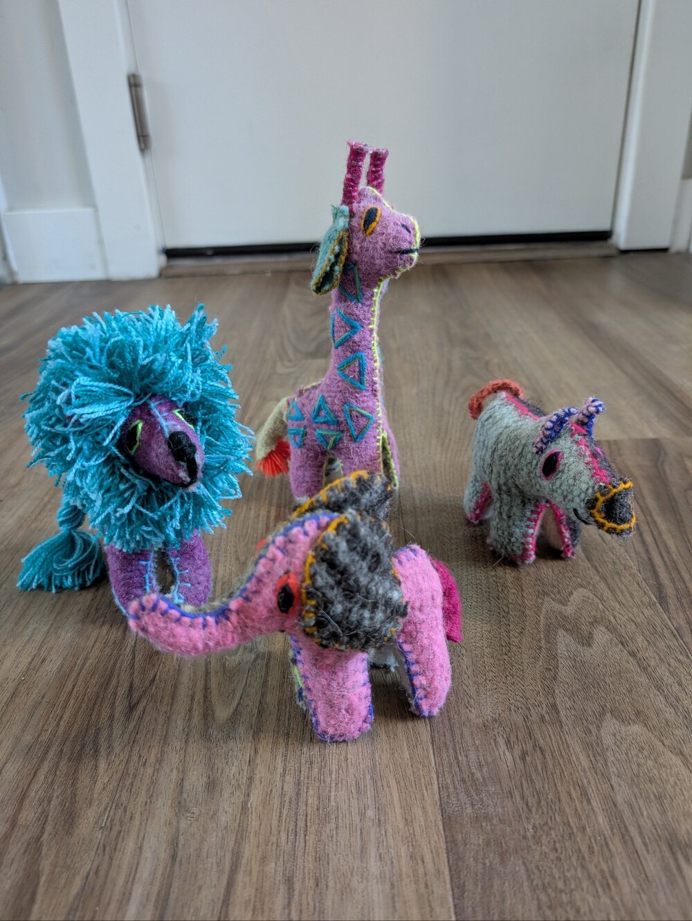 Whimsical Felt Animal Set - Purple & Teal